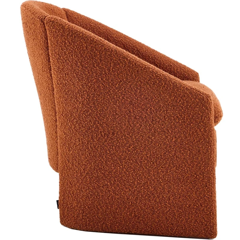 HOMIFAB Fauteuil Arrondi en Tissu bouclé Rouille - Ami