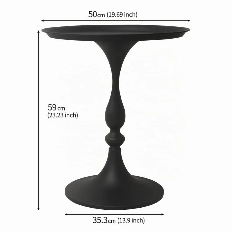 Cre Cra (Lot de 2 Table d'appoint Ronde en métal - Design élégant et Moderne, Tables dappoint pour Salon, Chambre ou Patio