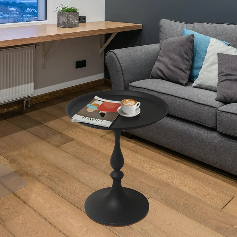 Cre Cra (Lot de 2 Table d'appoint Ronde en métal - Design élégant et Moderne, Tables dappoint pour Salon, Chambre ou Patio
