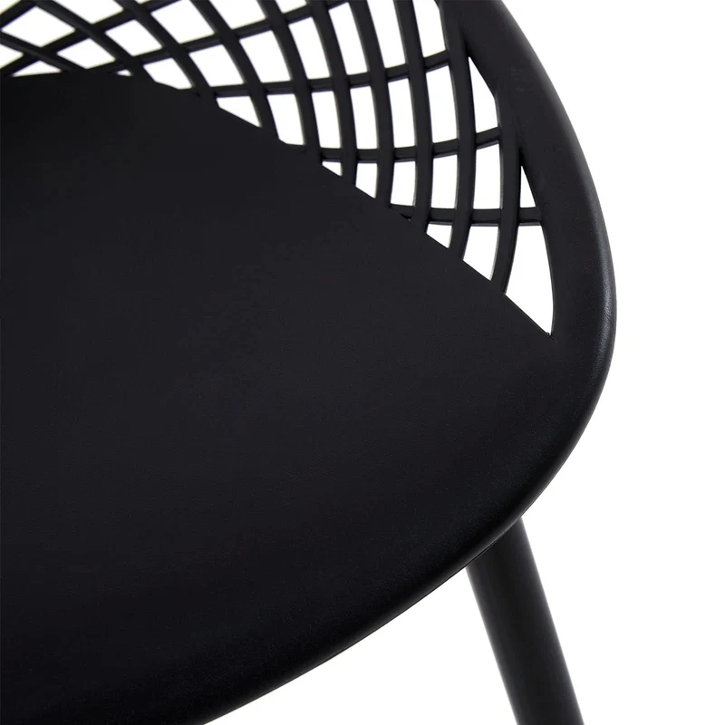 buybyroom chaises Salle Manger Lot de 4 Chaise scandinave avec Pieds en métal Chaise Salon Cuisine Confortable Chaise Salle a Manger, Noir