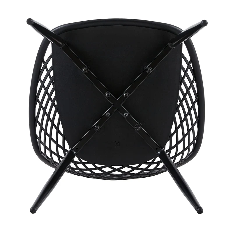 buybyroom chaises Salle Manger Lot de 4 Chaise scandinave avec Pieds en métal Chaise Salon Cuisine Confortable Chaise Salle a Manger, Noir