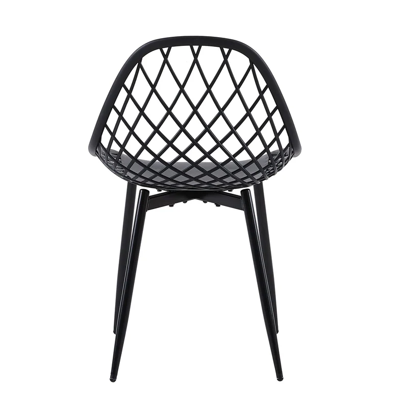 buybyroom chaises Salle Manger Lot de 4 Chaise scandinave avec Pieds en métal Chaise Salon Cuisine Confortable Chaise Salle a Manger, Noir