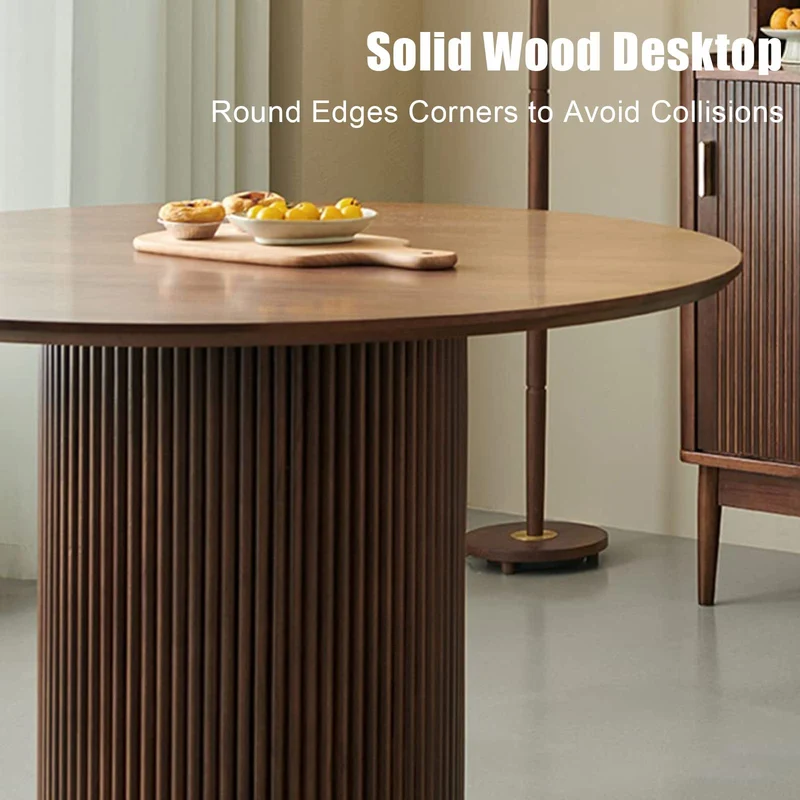 Table de salle à manger ronde en bois de pin, base de piédestal, table de cuisine, table de loisirs, meubles de restaurant, décoration élégante de salle à manger, design en bois durable