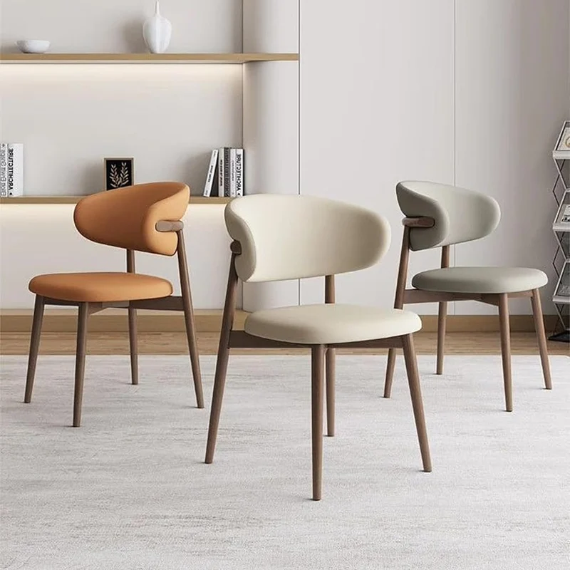 GJVBGA Lot de 2 Chaises de Salle à Manger Modernes - Style Vintage en Imitation Bois et Cuir Synthétique pour Cuisine (Couleur : B)
