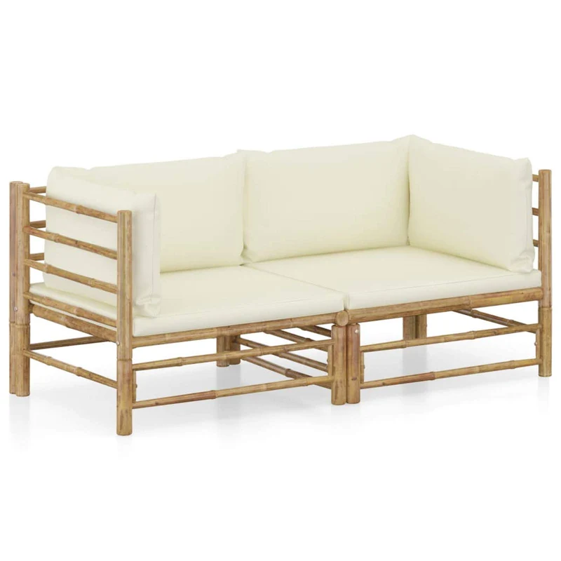 Meubles de balcon, banc de jardin en rotin, canapé de jardin 2 places, banc de balcon en bambou, canapé de jardin extérieur, ensemble de meubles de jardin, meubles de salon, canapé de balcon