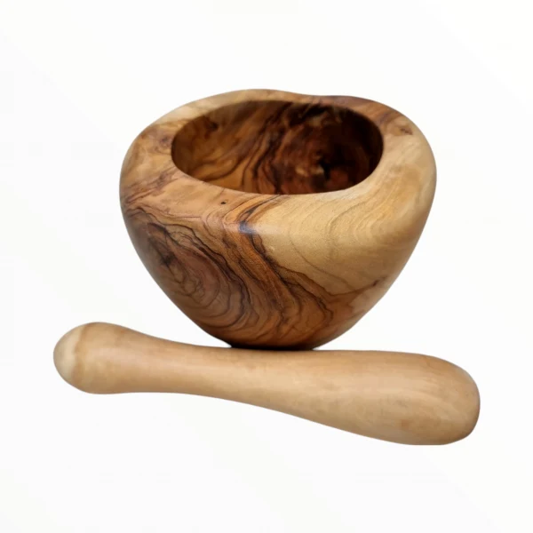 Mortier rustique 16 cm en bois d'olivier