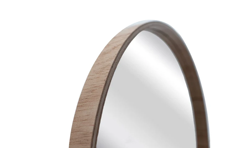 BD ART Miroir mural épais rond 50 cm en bois naturel scandinave bohème salle de bain douche