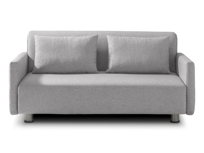 EVERGREENWEB Canapé-lit 3 Places Convertible en Lit avec Matelas 160x190 Effet Massant 0rthopédique, Extensible Sofa Bed Pliable, Housse Déhoussable et Lavable Couleur Gris, 2 Coussins Inclus | Edith