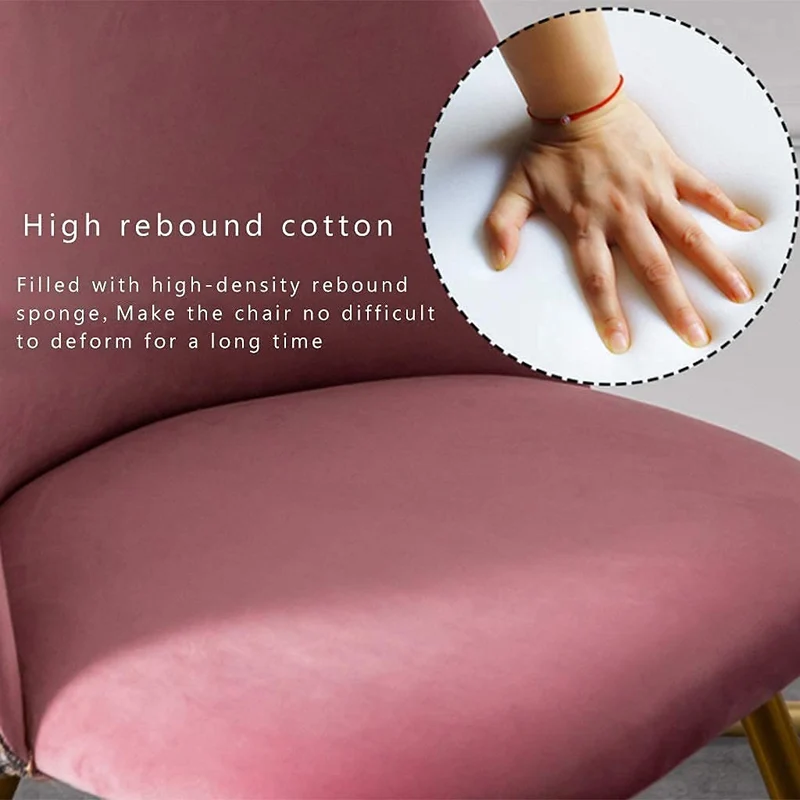 KLZUOPT Chaises de Cuisine et de Salle à Manger exquises, Chaise de Bureau brodée en Flanelle avec Pieds en métal, siège et Dossier en Velours, Chaise de Salon (Couleur : Violet)