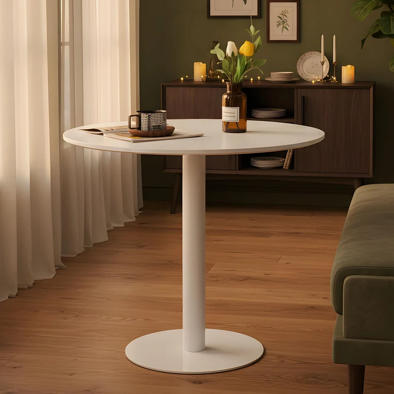 buybyroom Table Ronde Salle Manger Table a Manger Ronde Blanche für Küche, Esszimmer, Wohnzimmer und Büro für 2-4, 80cm, Blanc