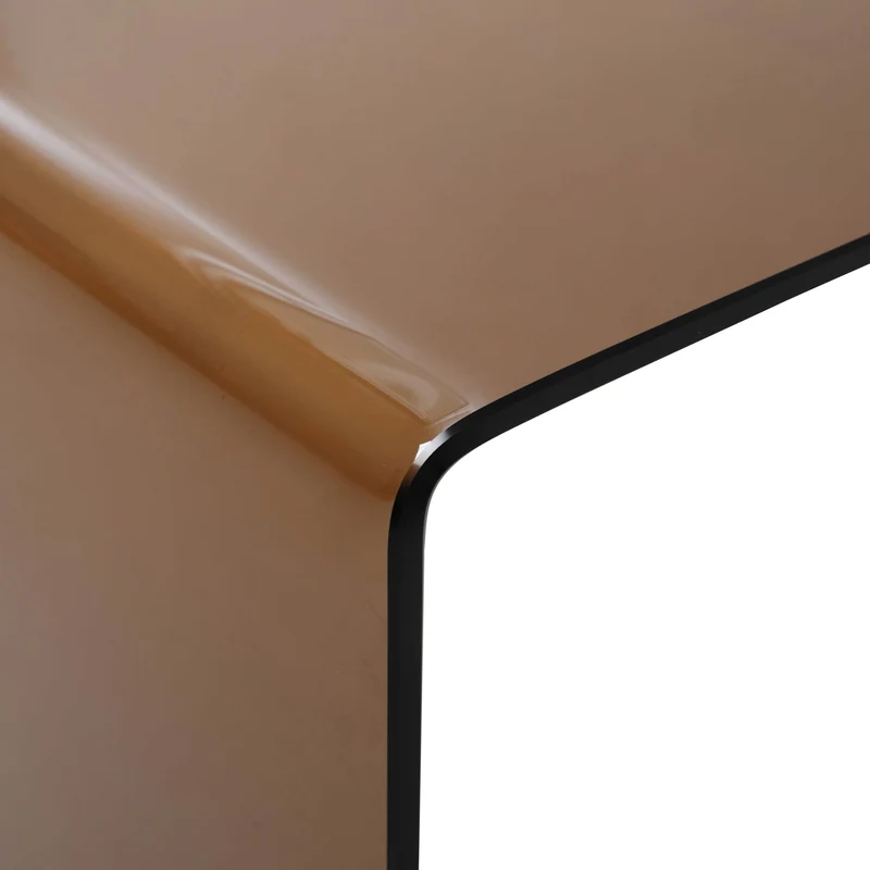 Oviala Table Basse rectangulaire L110 cm en Verre trempé Marron