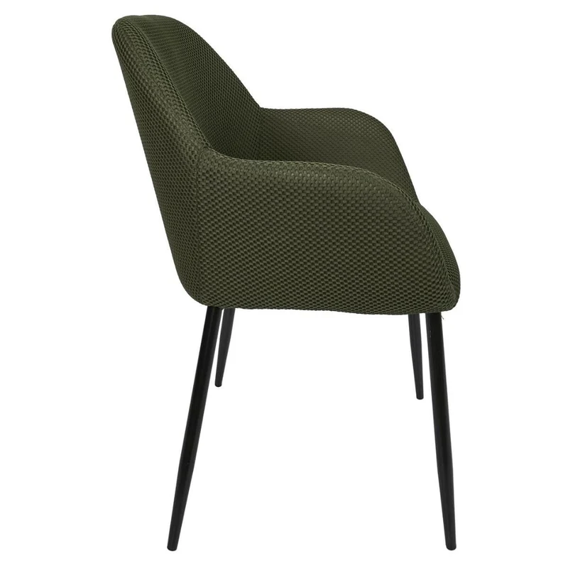 Lot de 2 fauteuils de table en tissu texturé maille 3D kaki - ELECTRON