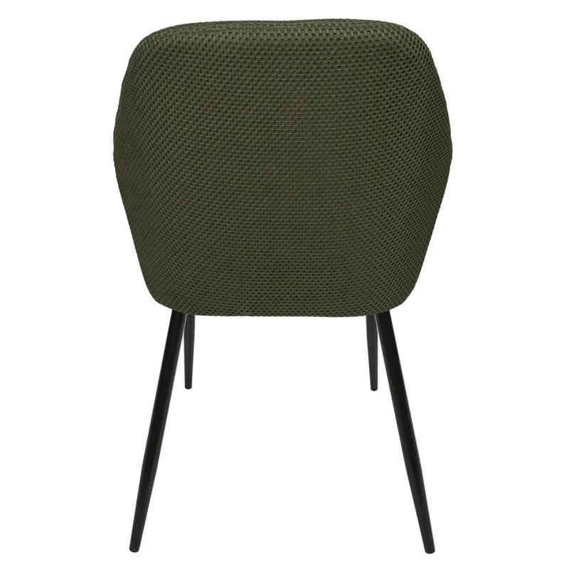 Lot de 2 fauteuils de table en tissu texturé maille 3D kaki - ELECTRON