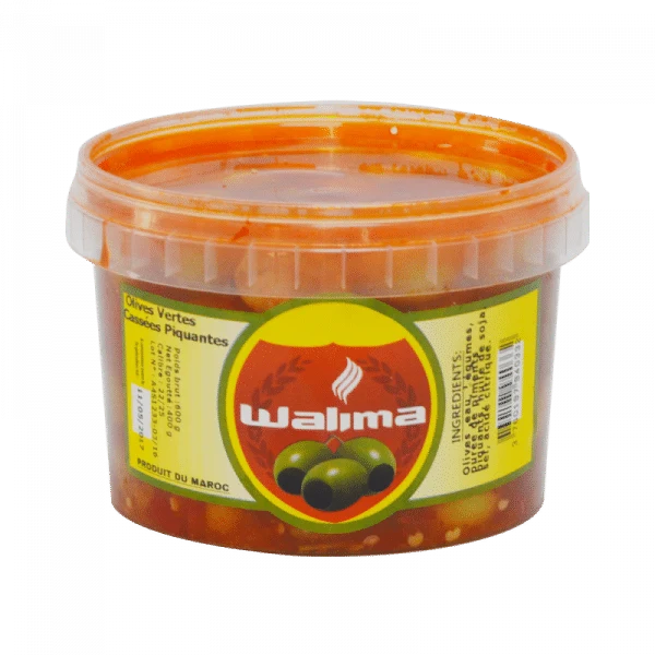 Olives vertes piquantes - Pot 600gr