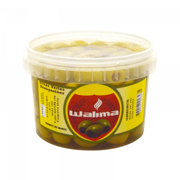 Olives vertes dénoyautées - pot 600gr