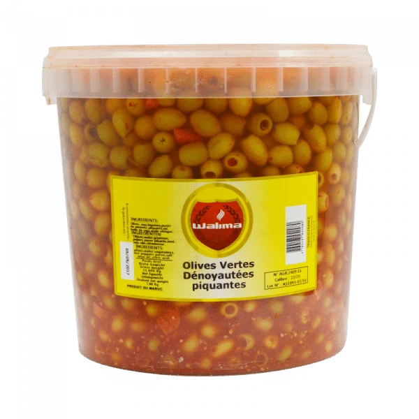 Olives vertes piquantes dénoyautées 7kg