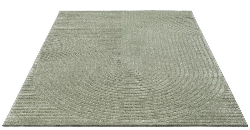 the carpet Everest - Tapis Salon Moderne à Poils Courts avec Effet de Haut en Bas, Effet 3D, Haute densité de Poils et agréablement Doux, Vert, 200 x 290 cm