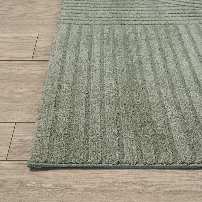 the carpet Everest - Tapis Salon Moderne à Poils Courts avec Effet de Haut en Bas, Effet 3D, Haute densité de Poils et agréablement Doux, Vert, 200 x 290 cm