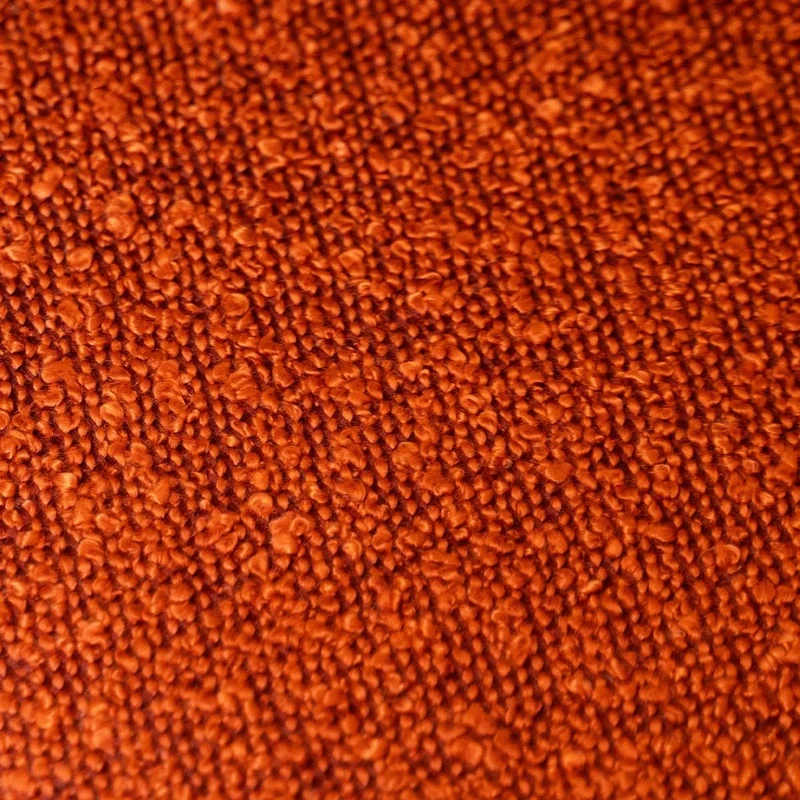 Lot de 2 chaises en Tissu bouclé Rouille et piètement chromé - Isya