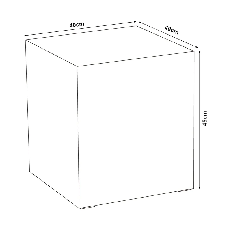 [en.casa] Table d'Appoint en Forme de Cube Bout de Canapé Design Unique Support de Plantes Table de Chevet Capacité de Charge 30 kg MDF 45 x 40 x 40 cm Aspect Marbre Blanc