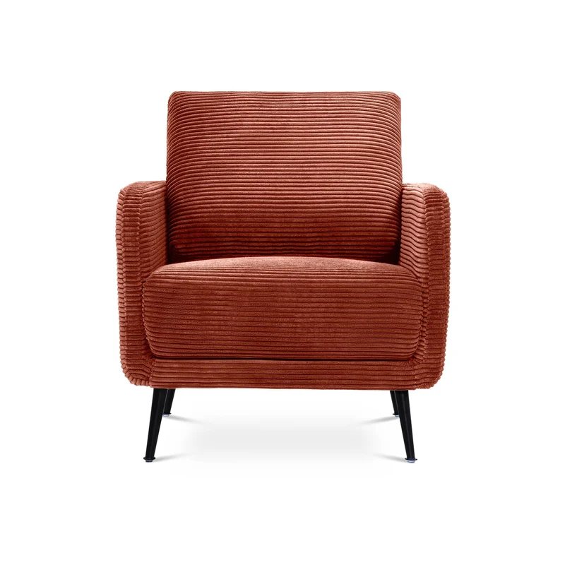 Sicaan Fauteuil Design Emma Velours Côtelé Terracotta – Fauteuil Moderne et Confortable – Assise Ergonomique Élégante pour Salon, Chambre ou Bureau – Style Contemporain Chic 71x75x81 cm