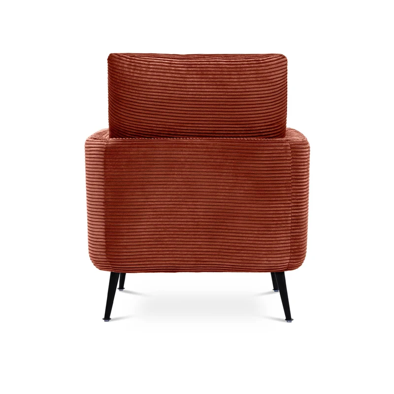 Sicaan Fauteuil Design Emma Velours Côtelé Terracotta – Fauteuil Moderne et Confortable – Assise Ergonomique Élégante pour Salon, Chambre ou Bureau – Style Contemporain Chic 71x75x81 cm