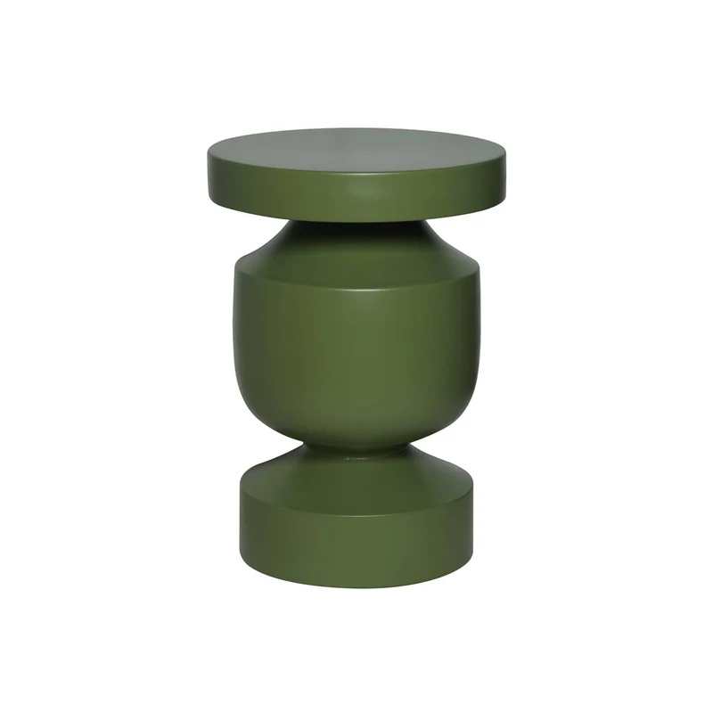 sweeek - Table d'appoint. Bout de canapé. Table de Chevet en métal Coloris Kaki. Alma. Ø30.5 x H 43.5cm