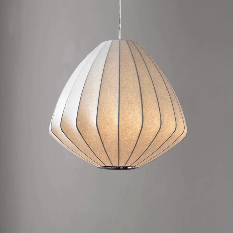KlkrzJwy Lampe Suspendue Moderne en Forme de Lanterne, Cocon de vers à Soie, Lampe Suspendue au Plafond Blanc, décoration de Salon, luminaires Suspendus de Style Wabi-Sabi pour Dessus de Table