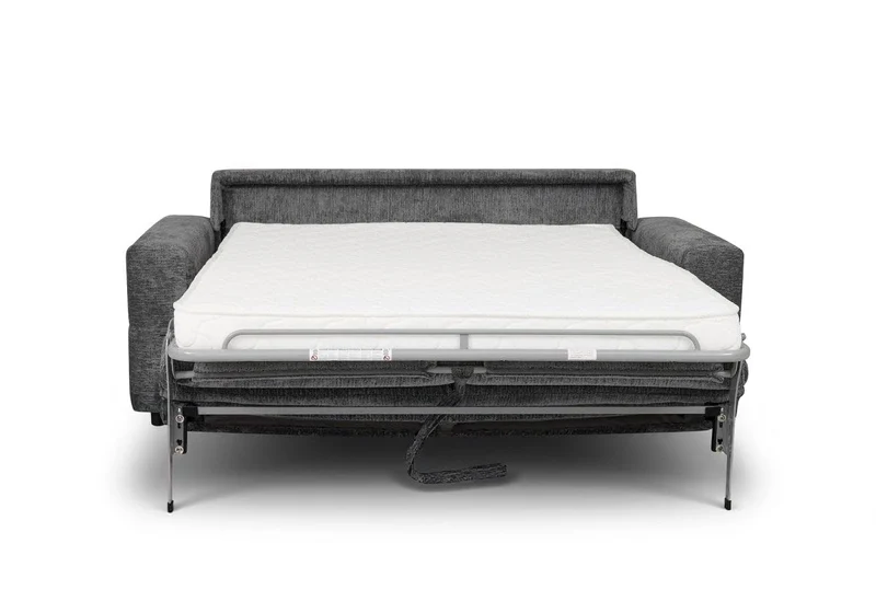 DecoInParis Canapé Convertible Express 3 Places en Velours chiné Gris foncé Amaury