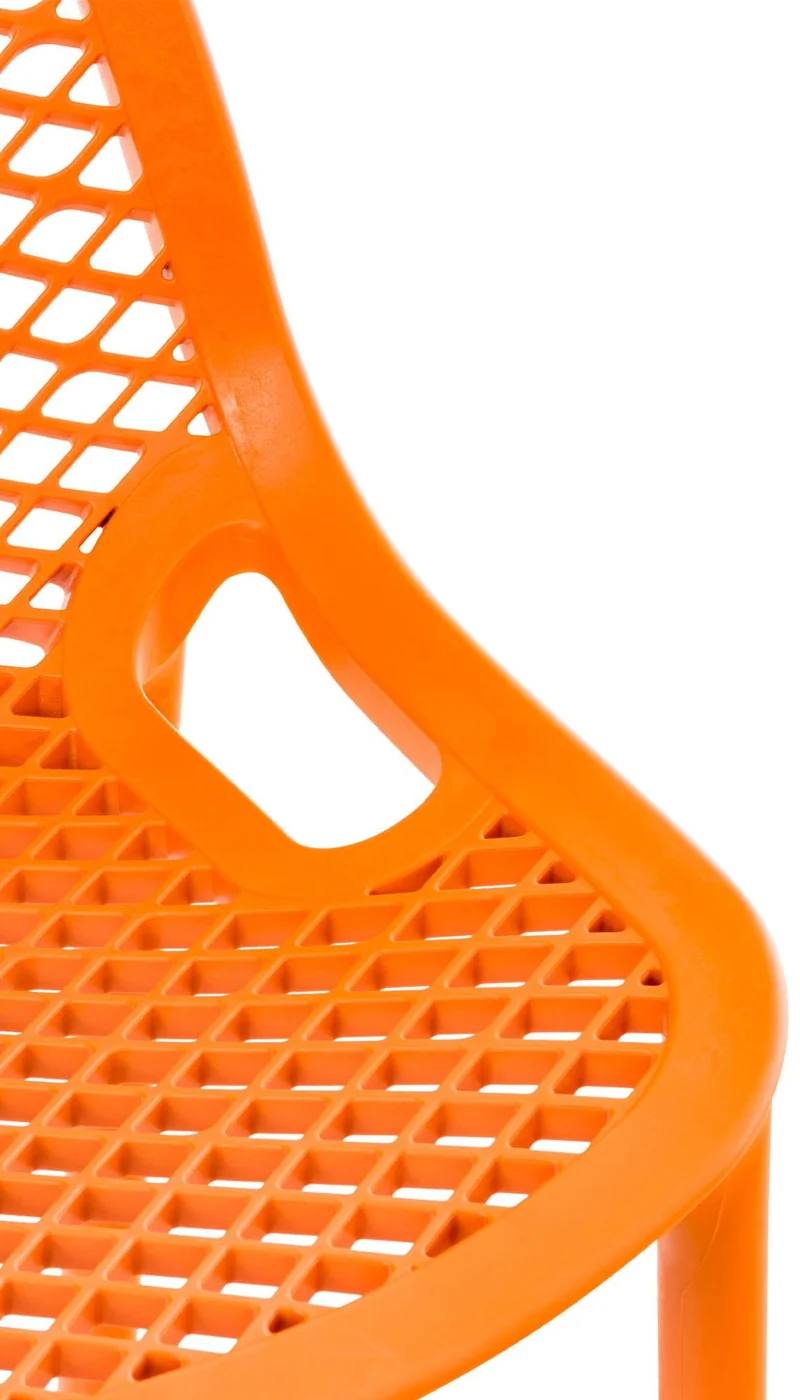 CLP Lot de 2 tabourets de Bar Jardin Air, chaises de Jardin Dossier, tabourets de comptoir résistants aux intempéries, UV, polypropylène, Couleur:Orange