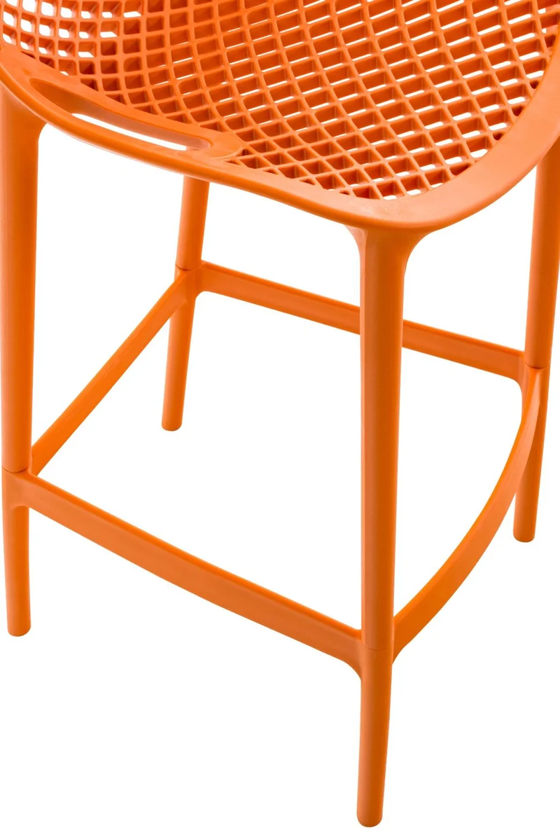 CLP Lot de 2 tabourets de Bar Jardin Air, chaises de Jardin Dossier, tabourets de comptoir résistants aux intempéries, UV, polypropylène, Couleur:Orange