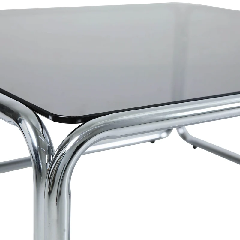 Oviala Table Basse rectangulaire L110 cm en métal et Verre trempé Noir