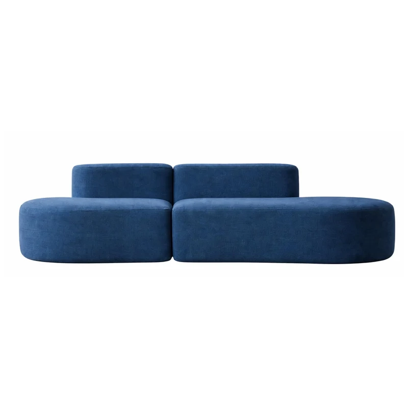 Générique Canapé Modulable en Tissu Compressé, Bleu, 240x102x62cm, Design Artistique Moderne avec Mousse Une Pièce Haute Résilience