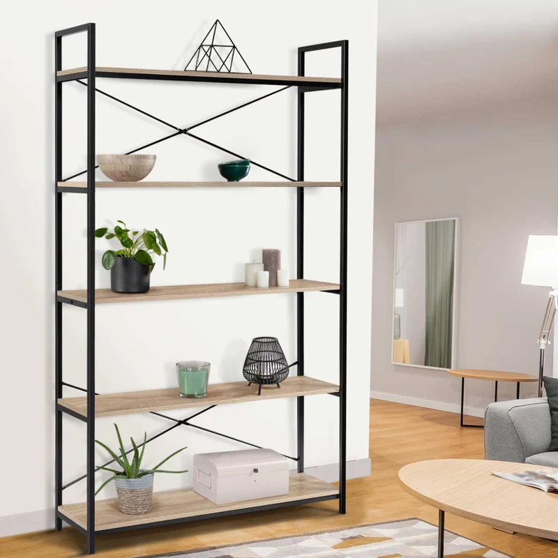 IDMarket - Etagère XL 5 Niveaux Detroit Design Industriel 170 cm