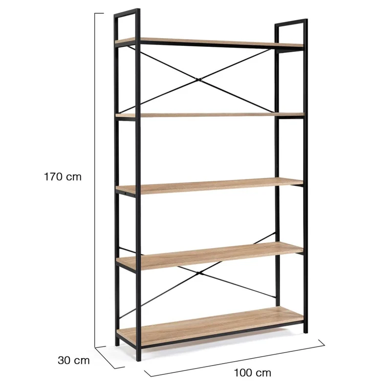 IDMarket - Etagère XL 5 Niveaux Detroit Design Industriel 170 cm