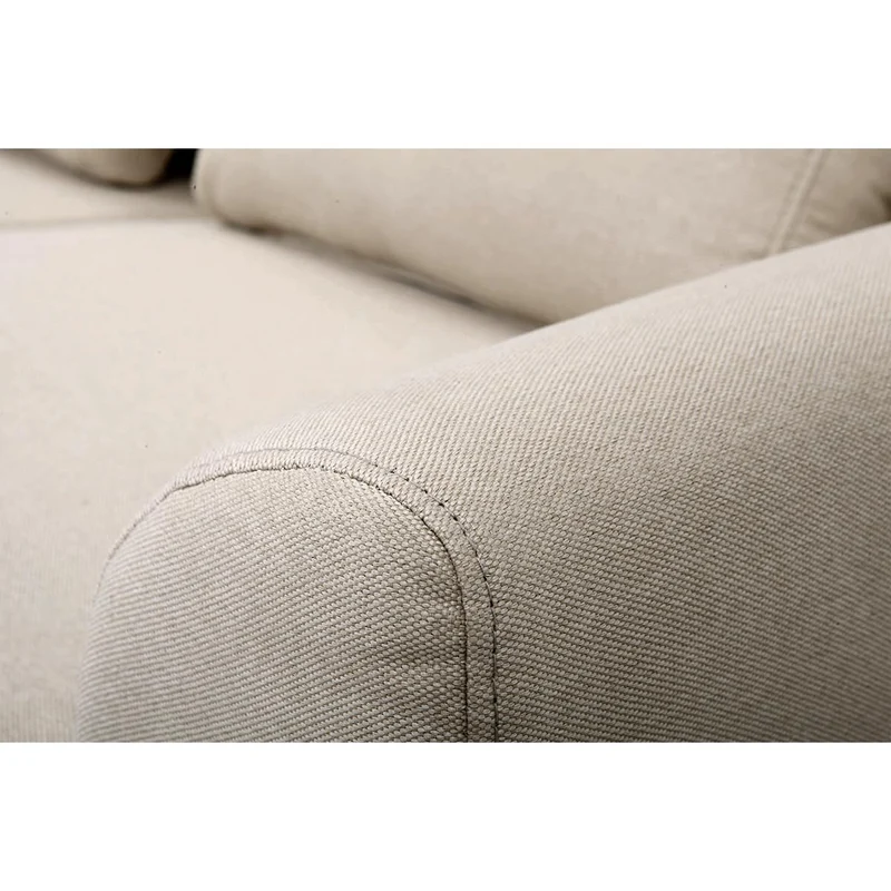 Miliboo Canapé scandinave 2 Places en Tissu Beige et Bois Clair EKTOR