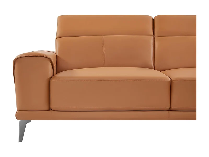 Vente-unique - Canapé d'angle Droit en Cuir de Buffle Camel ANDOR