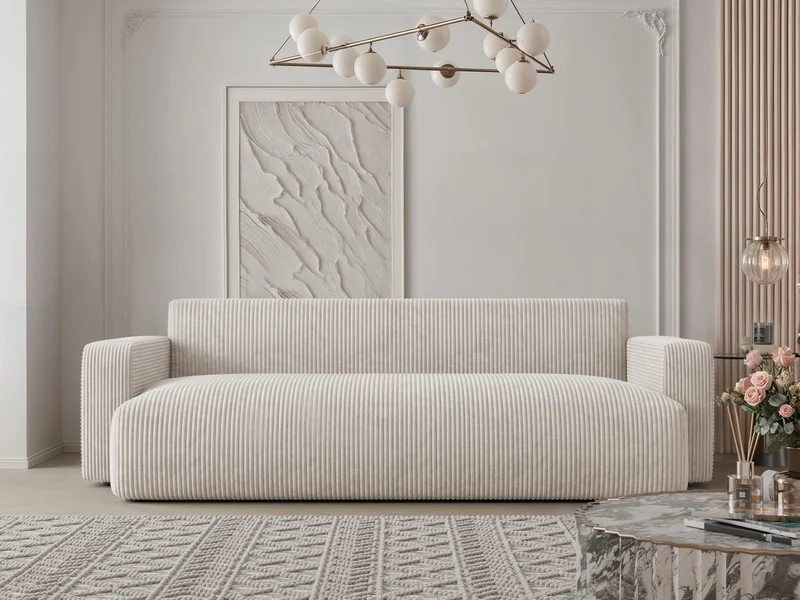 IDOHOME Canapé Lit 246x93 cm - Canapé 3 Places Convertible Velours Côtelé - 3-Seater Convertible Sofa Bed