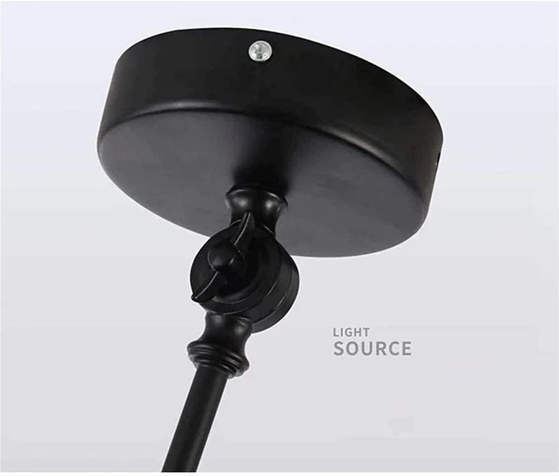 MQDLJSE Luminaire Suspendu à Bras pivotant Long en métal Noir, Lampe Suspendue en Forme de dôme, Lustre de Ferme Rustique Jaune, Tige Pliante, éclairage Industriel Moderne Vert pour Table
