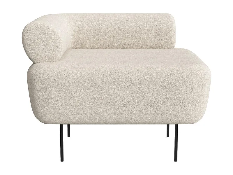 Vente-unique - Fauteuil en Tissu Bouclette Blanc cassé DORIGO