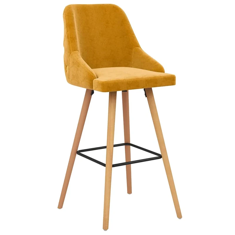vidaXL Tabourets de Bar Lot de 2 Jaune Velours