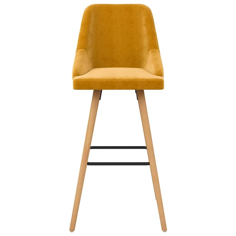 vidaXL Tabourets de Bar Lot de 2 Jaune Velours