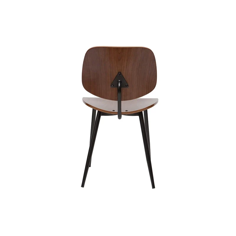 Miliboo Chaises en Bois foncé Noyer et métal Noir (Lot de 2) Tobias