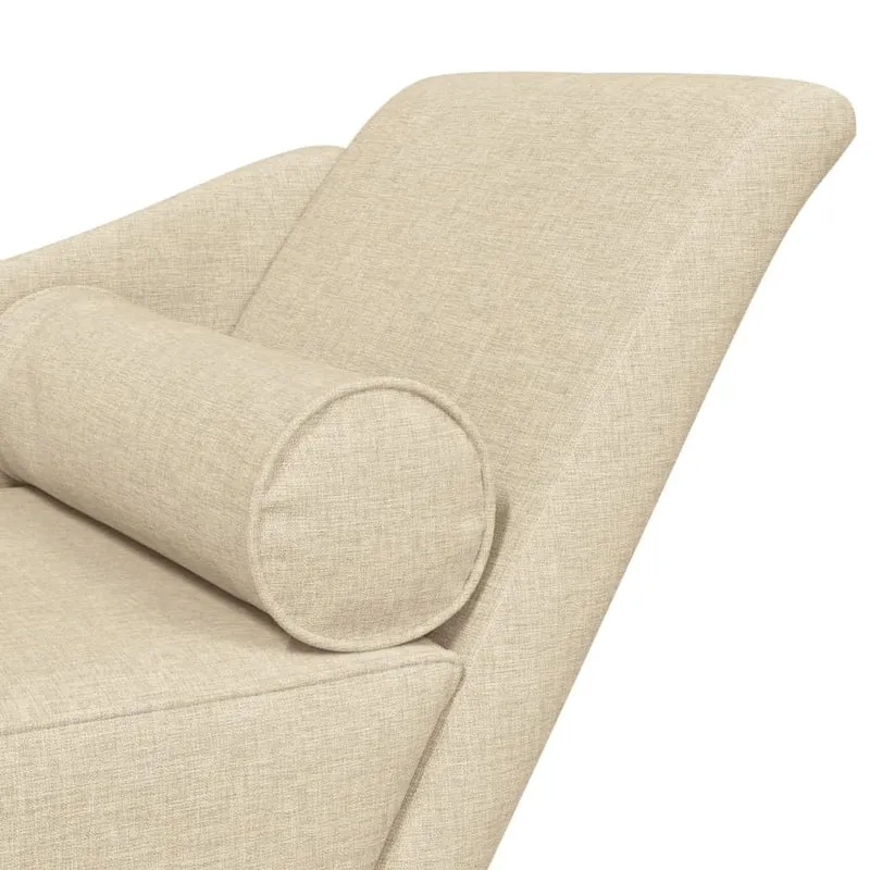 Chaise longue avec coussins crème tissu