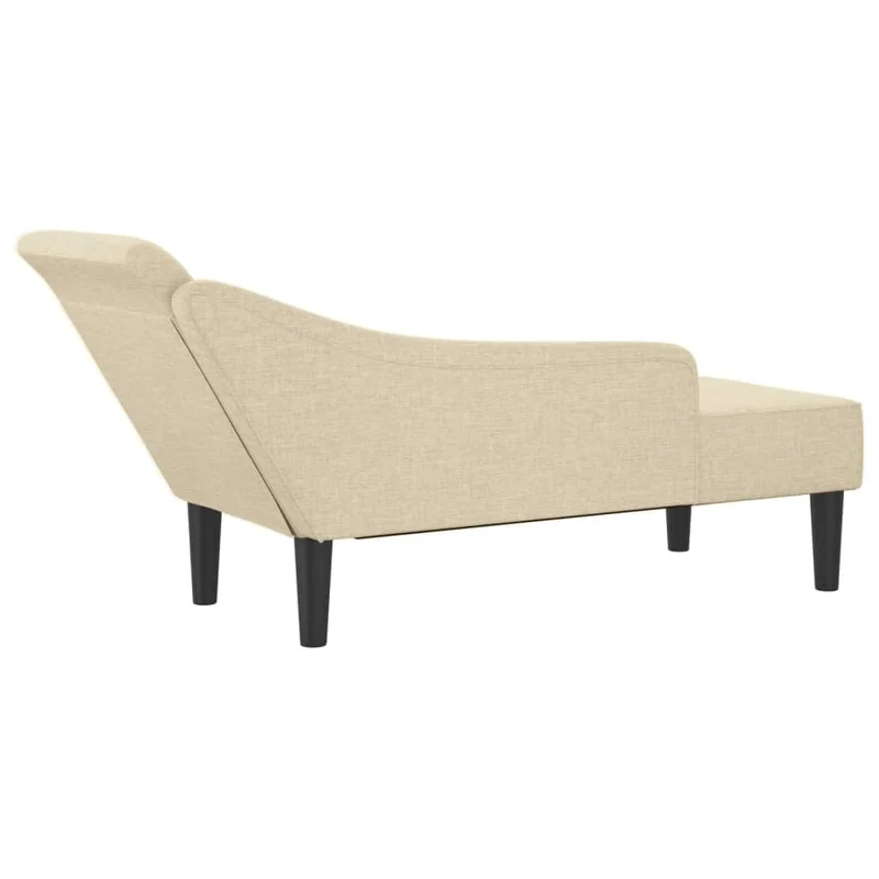 Chaise longue avec coussins crème tissu