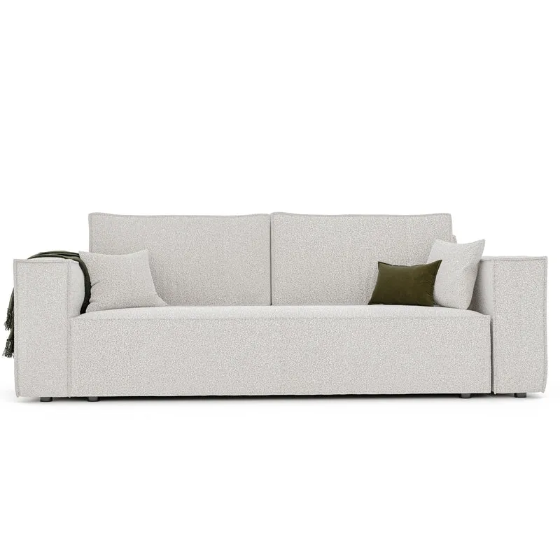 GREKPOL Sofa 240x105 cm - Canapé 3 Places Bouclé Côtelé - Beige Canapé Convertible 3 Places avec Dossier rembourré