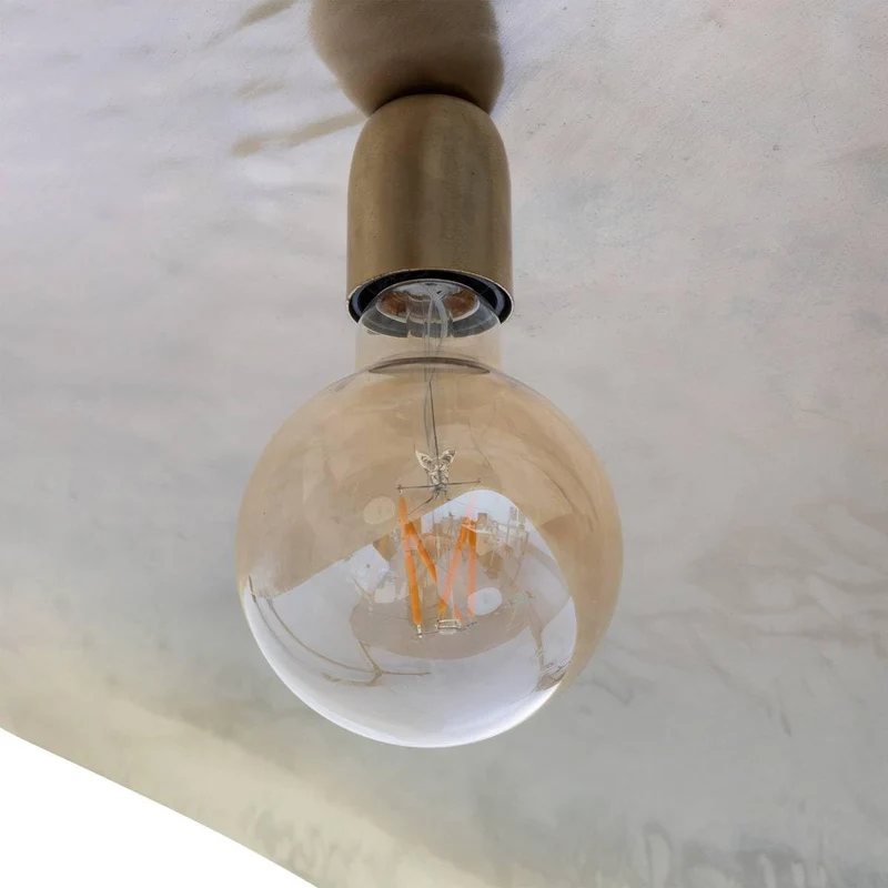 Atmosphera - Suspension Arlo - Abat-jour en Métal Doré D80cm - Ampoule Non Incluse E27 25W - Luminaire pour Salon, Cuisine, Bureau, Chambre