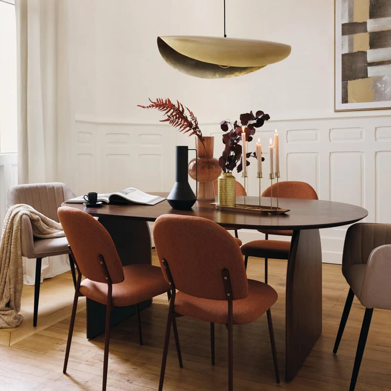 Atmosphera - Suspension Arlo - Abat-jour en Métal Doré D80cm - Ampoule Non Incluse E27 25W - Luminaire pour Salon, Cuisine, Bureau, Chambre