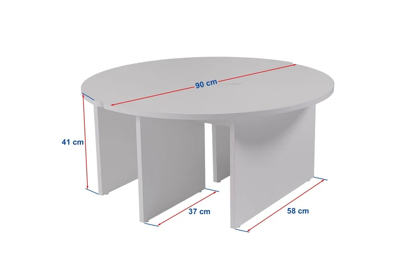 Élégante Table à café en Noyer, diamètre : 90 cm, Hauteur : 41 cm, 100% mélamine, épaisseur : 18 mm, élégante et Durable pour Les espaces de Vie Modernes