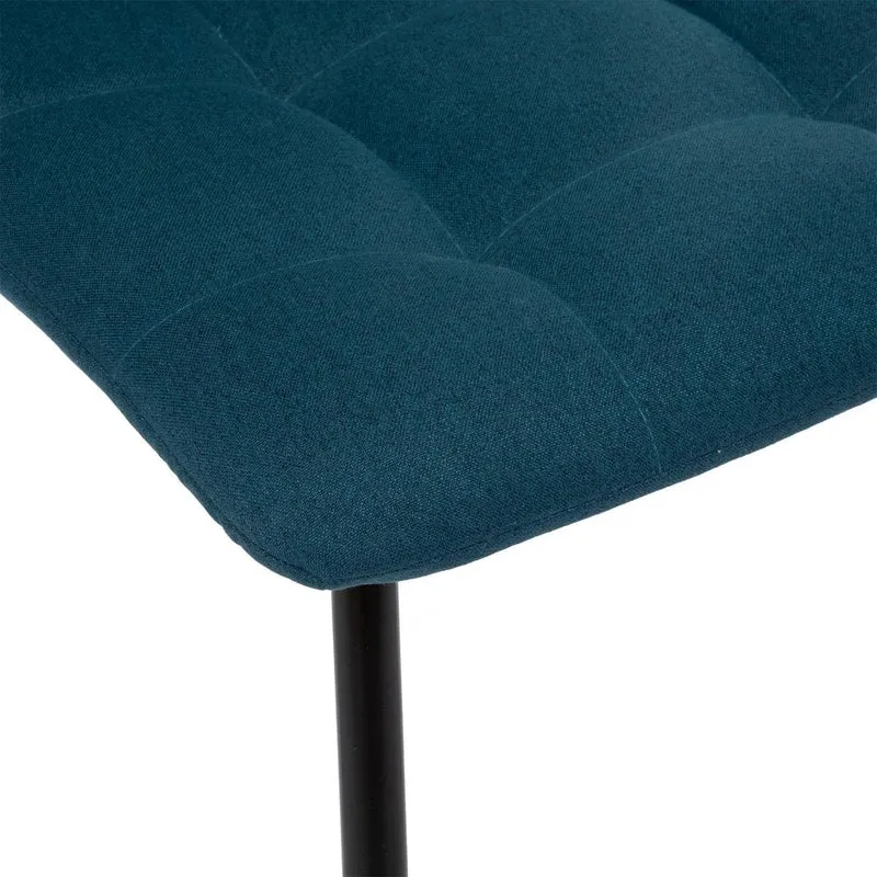Atmosphera - Chaise Sirac - Bleu Canard - Pieds métal Noir